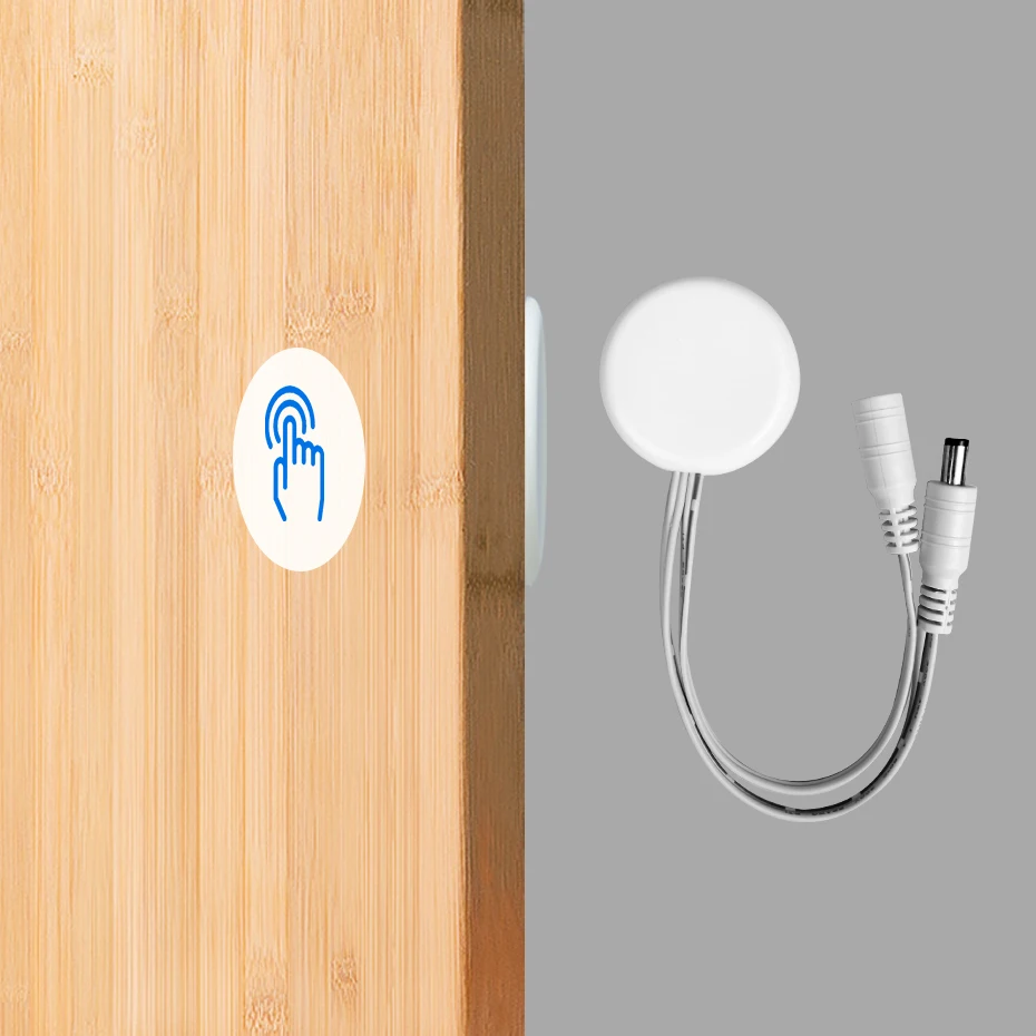 

DC 12V-24V Smart Touch Sensor Penetrable Wood Dimmer Switch DC Plug Dual Head PIR Motion Sensor Switch For LED Strip Light