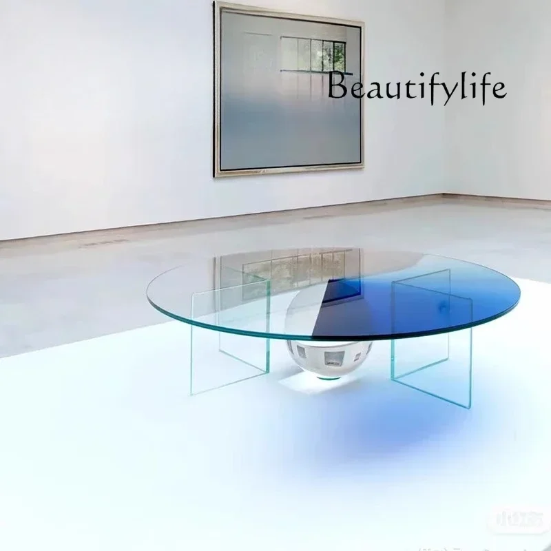 

yj9 Acrylic transparent table living room coffee table household small apartment simple modern round ins table
