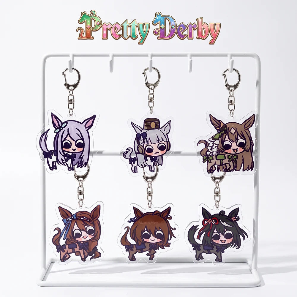 Pretty Derby Tokai Teio Gold Ship 6CM Anime Acrylic Stand Cute Bag Charm Car Keychain Decorations Bag Body Kit Keyring Gifts
