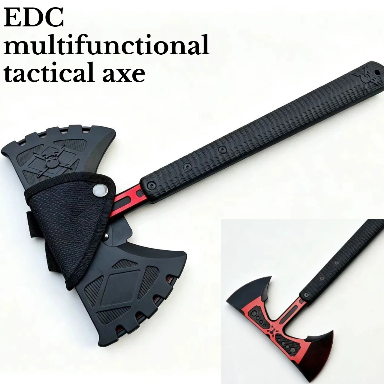Outdoor Multifunctional Tactical Axe Portable Camping Hiking Tree Cutting Emergency Survival Safety Tool