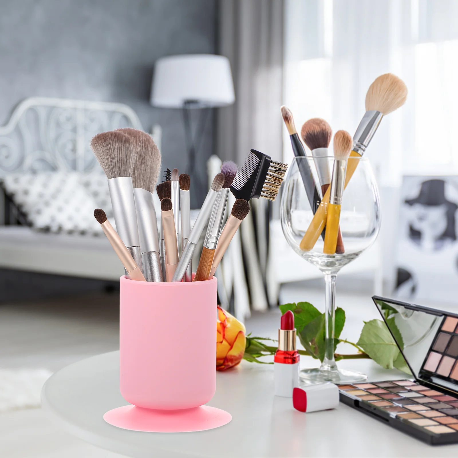 Make-Up Borstel Cup Make-Up Siliconen Zuigpen Houder Potloden Bureau Opslag Kantoor