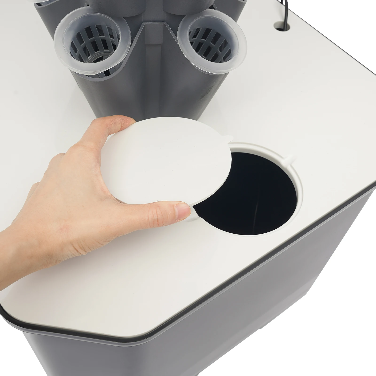 Серый вертикальный набор для выращивания гидропоники 100-245 В, мобильный набор для выращивания гидропоники, набор для выращивания гидропоники с 50 отверстиями для овощей