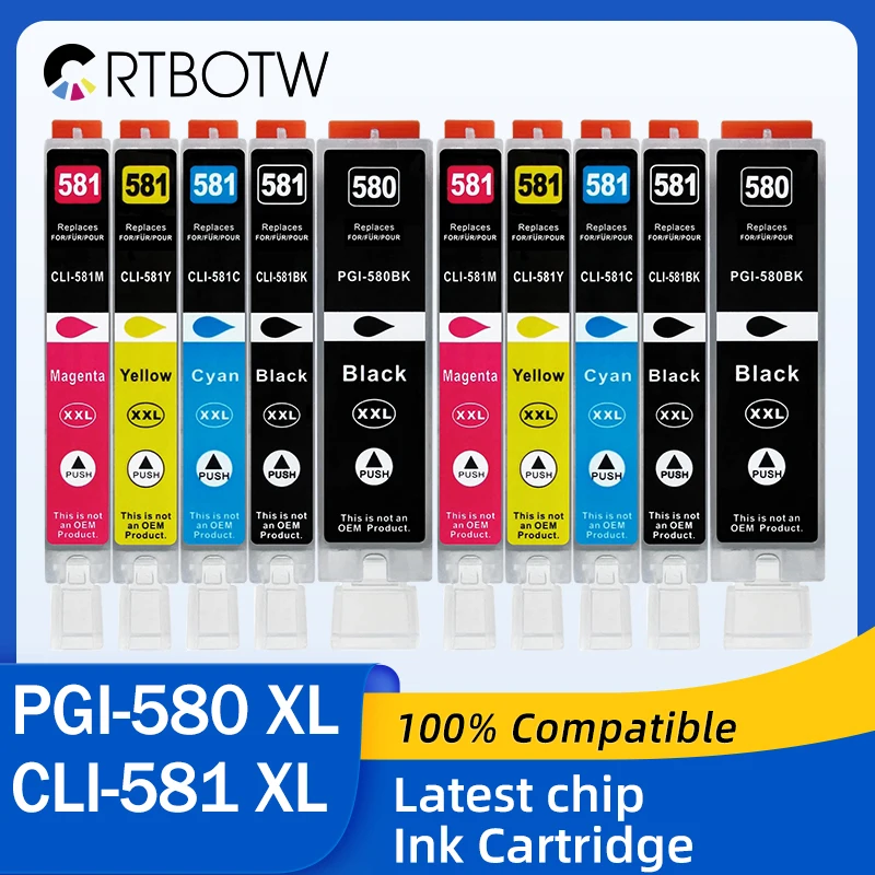 

Чернильный картридж PGI-580 XL CLI-581 для Canon 580 581 XXL, совместимый принтер PIXMA TS705 TR7550 TR8550 TS6150 TS8150 9150 TS9155