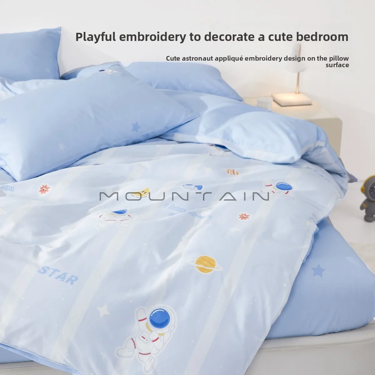 Maternal and Infant Class A Antibacterial Cotton Cartoon Set Children's Duvet Cover Bed Sheet