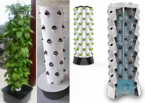 Factory Price 8 Layers Vertical Planter ABS Automatic Watering Hydroponic Tower Garden Equipment Hydroponic Vertical Farm Tower