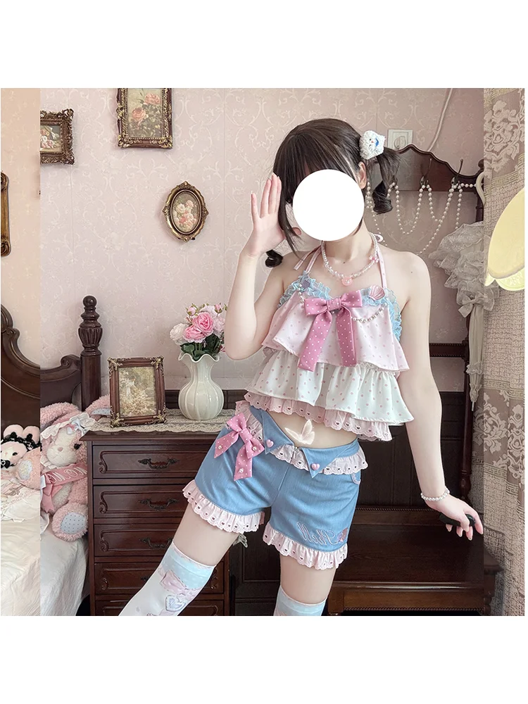 Original Shell Sea Song Girl Gradient Sunscreen Coat Strap Top Shorts Sweet Lolita Girl Coat