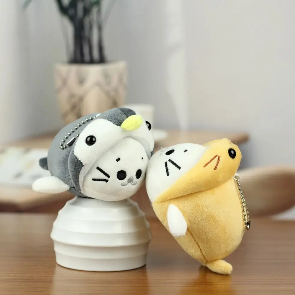 

PP Cotton Seal Doll Pendant Fluffy Dress Up Plush Cosplay Seal Keychain Cartoon Soft Sea Lion Key Chain Kids Gifts