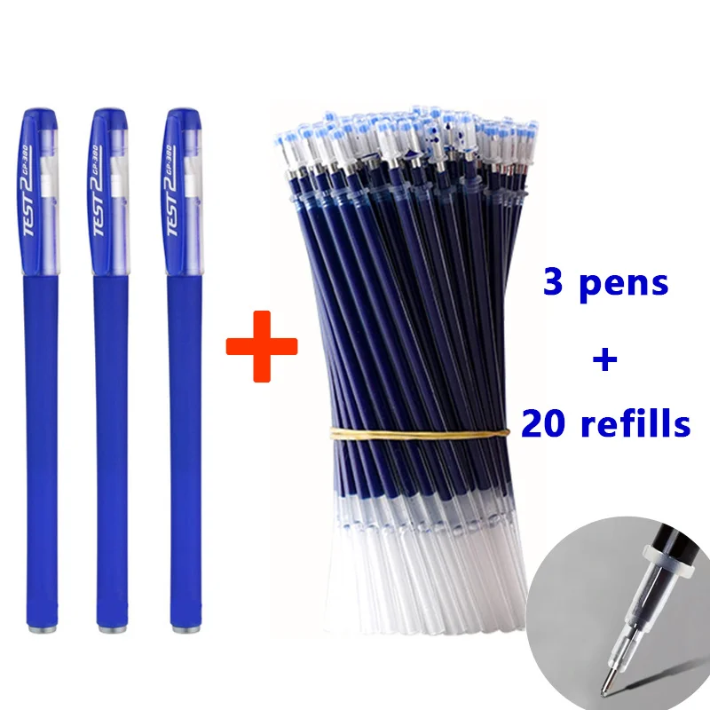 Gel Pen Set 0.5mm (Black / Blue / Red)