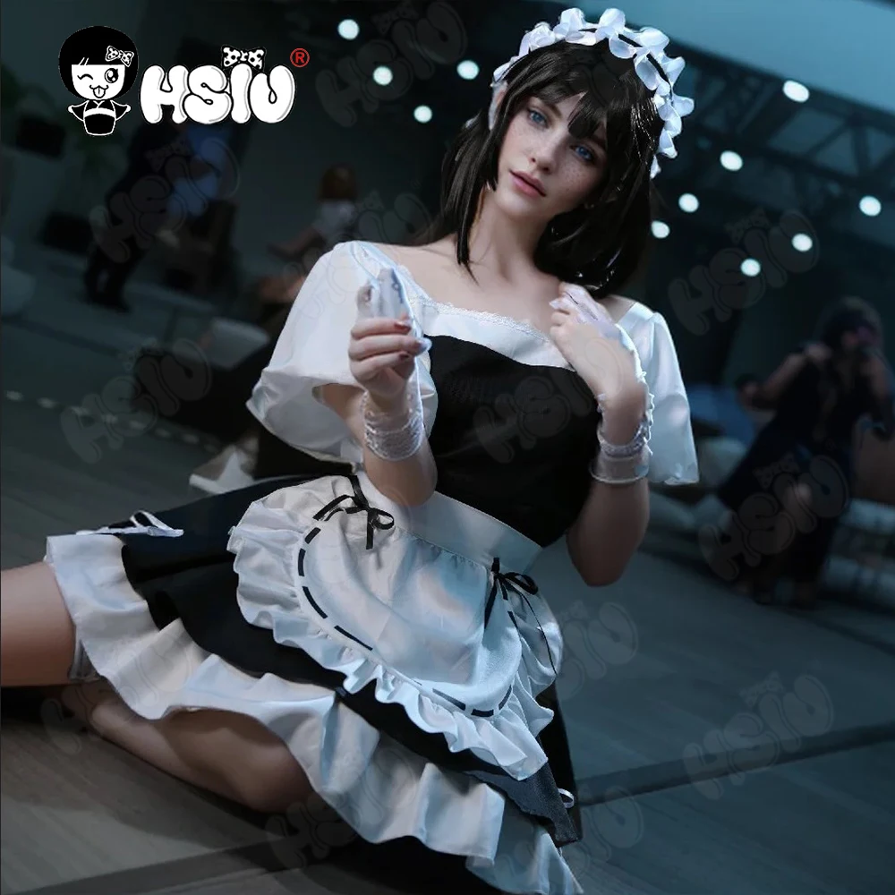 Sua Cosplay Clothing Wig HSIU short black hair Black Cafe maid outfit Maid Skirt Anime alien stage cosplay Costume Wig