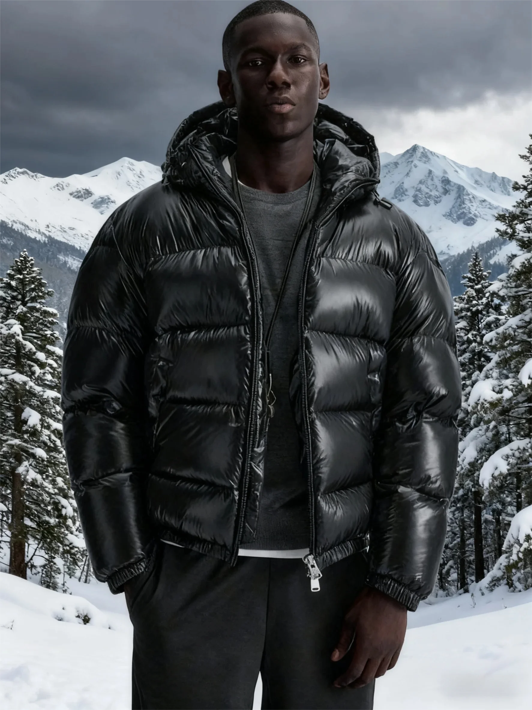 

Мужская всепогодная стеганая парка — изоляция для выступлений и спортивного кроя (монохромная городская коллекция)