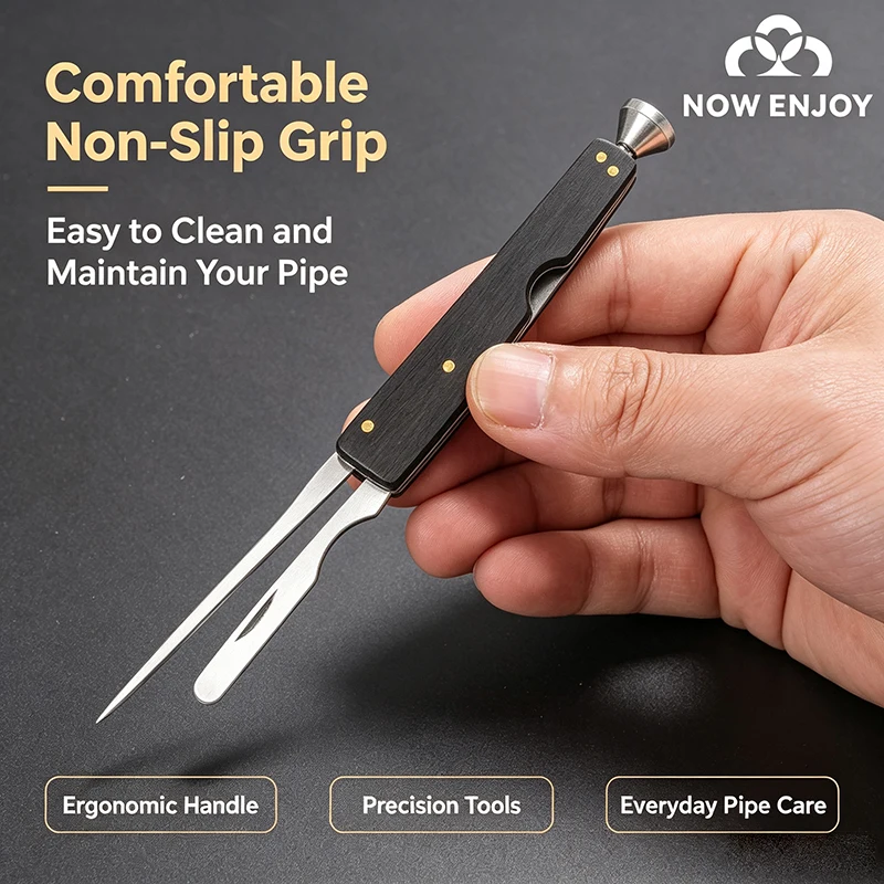 NOW ENJOY High-Q Tobacco Smoking Pipe Cleaner  Presser Pressing Rod 3-in-1 Tobacco Pipe Cleaner Smoking Tamper Tool view 2