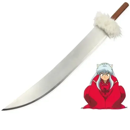 

[Funny] 130cm Cosplay Anime InuYasha Tetsusaiga weapon Wooden Sword model Costume party Anime show Japan samurai broadsword