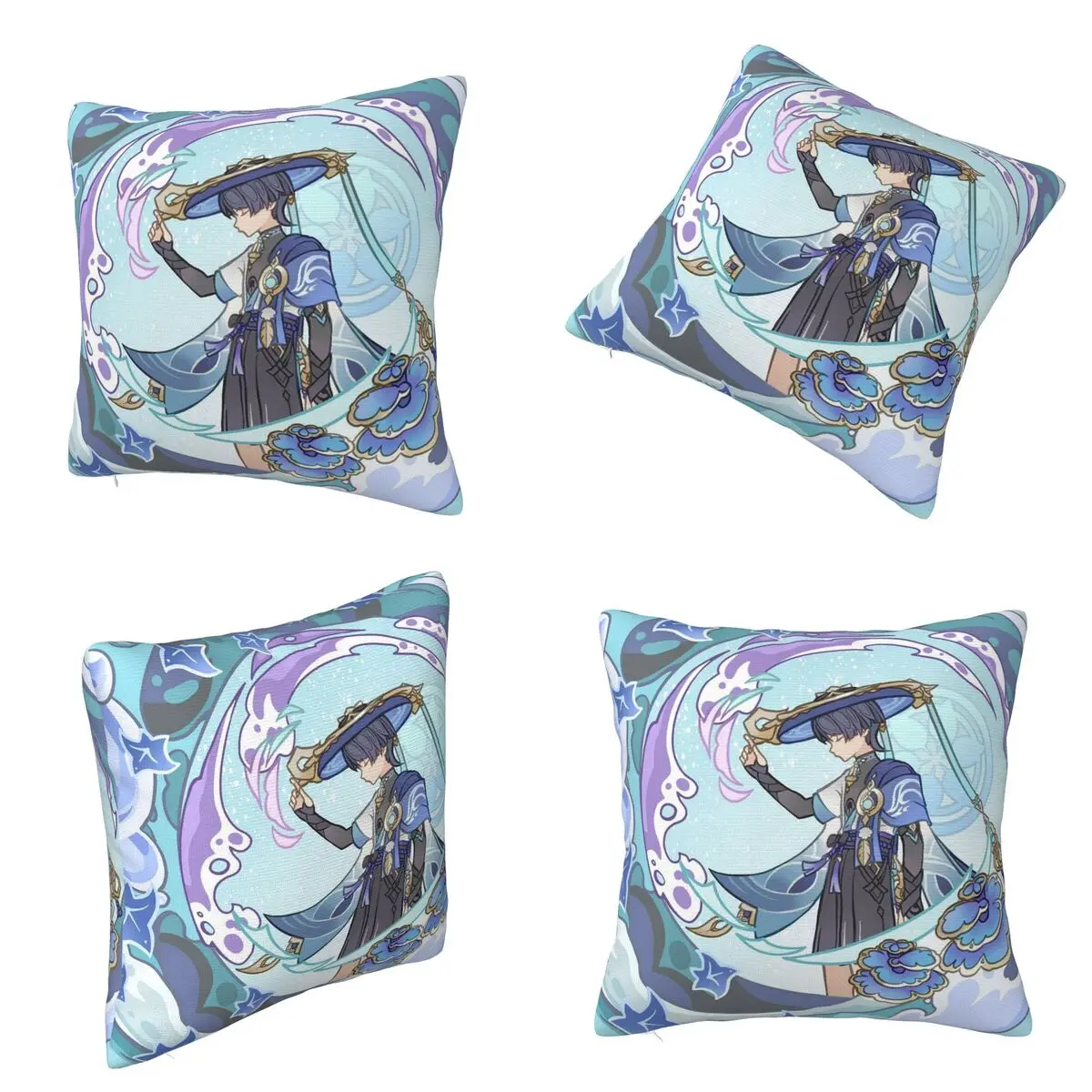 Scaramouche And Wanderer Game Square Pillowcase Cushion Cover Pillow Case Throw Pillow Cover for Home Sofa Living Room