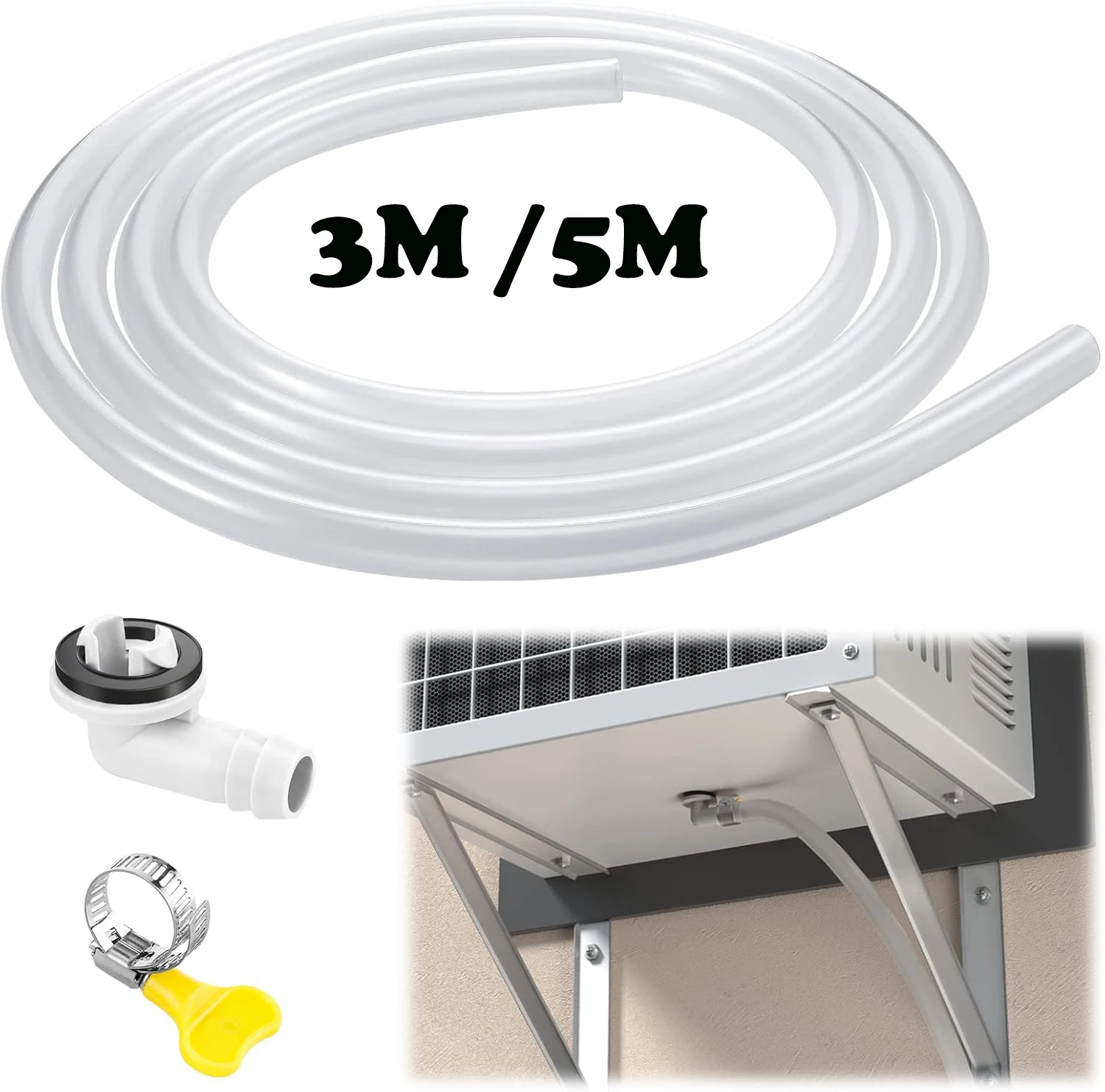 

10/16 футов сливной шланг кондиционера 3/5 дюймов портативный сливной шланг переменного тока замена разъема для универсального мини-сплит-блок