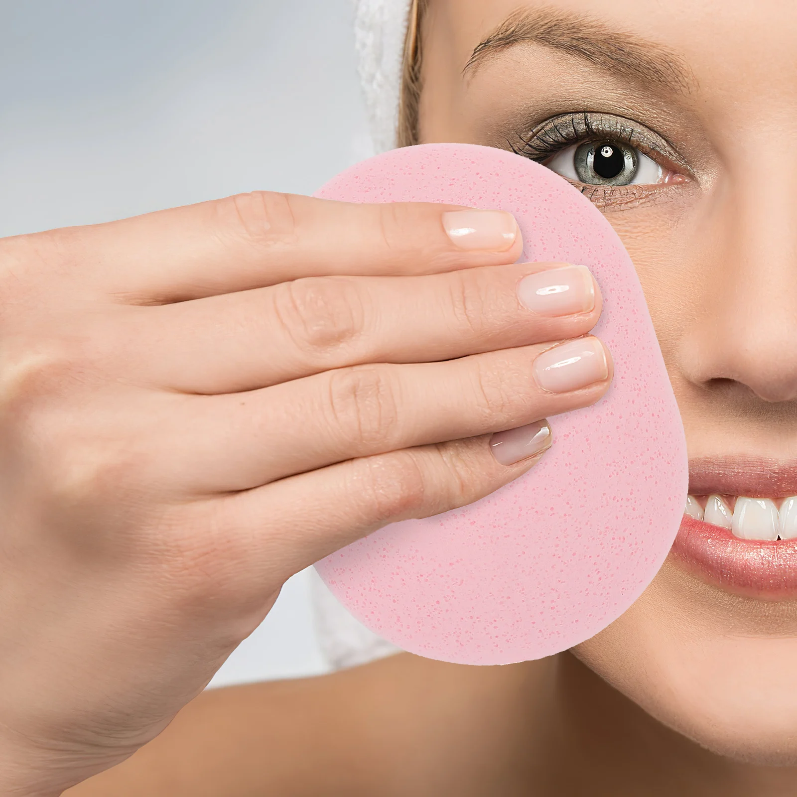 

4pcs Face Washing Sponge Oval Exfoliating Cleansing Tool Facial Skin Care Makeup Remover Travel Daily Use Puff Pad for Women