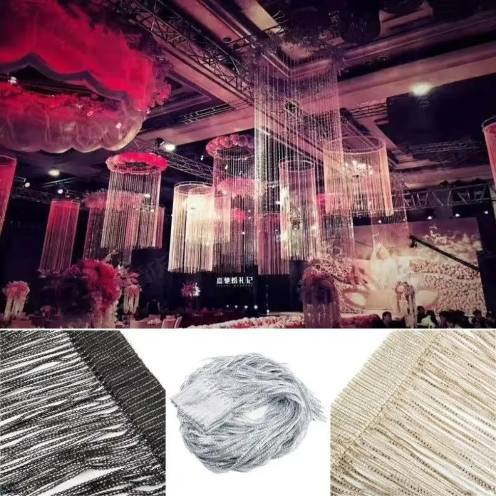 New 100x200cm Door String Curtain Glitter Shiny String Curtain Straight Line Flash Line Ribbon Curtain Room