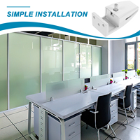 1 Set Of L-Shaped Partition Bracket Clip Aluminium Alloy Desk Divider Clamp For Office School Privacy Panel Support Glass Board