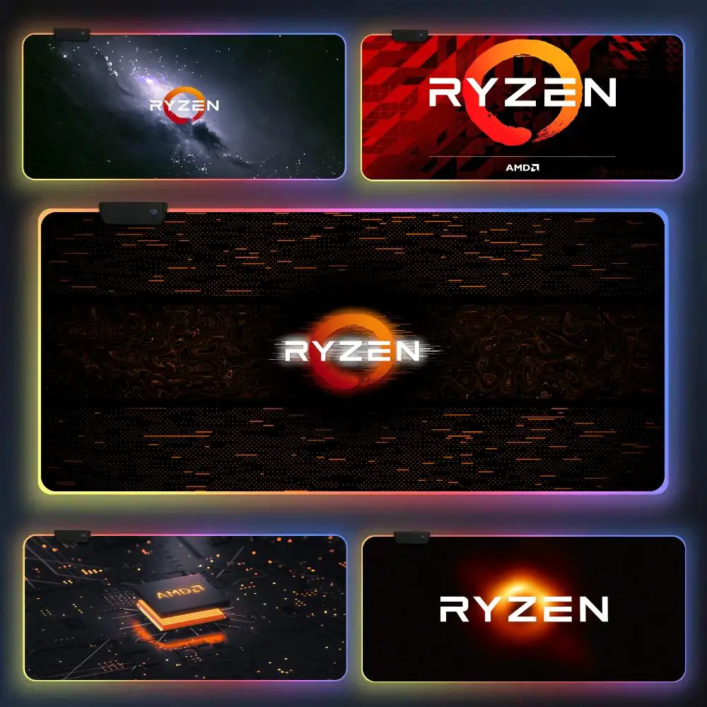 Game A-AMD Ryzenes logo Mouse Pad CS-GO anime character luminous super large RGB office game competitive keyboard pad