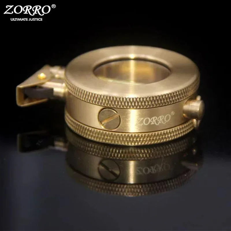 ZORRO New Transparent Layer Warehouse Retro Kerosene Lighter Gift Collection Small and Convenient Original Copper Lighter