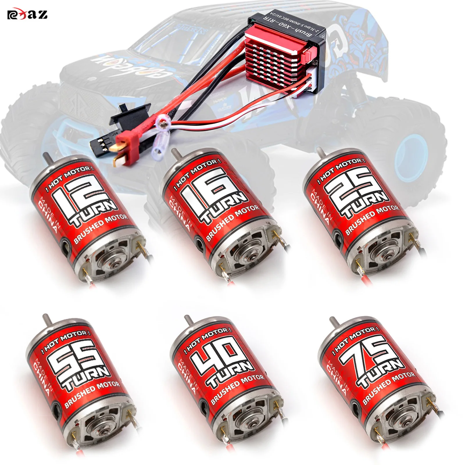 540 Por نحى المحرك 12T-40T ESC 320A سرعة التحكم كومبو مجموعة هيل تسلق الانجراف سباق مقاوم للماء ل 1/10 RC الزاحف سيارة/قارب