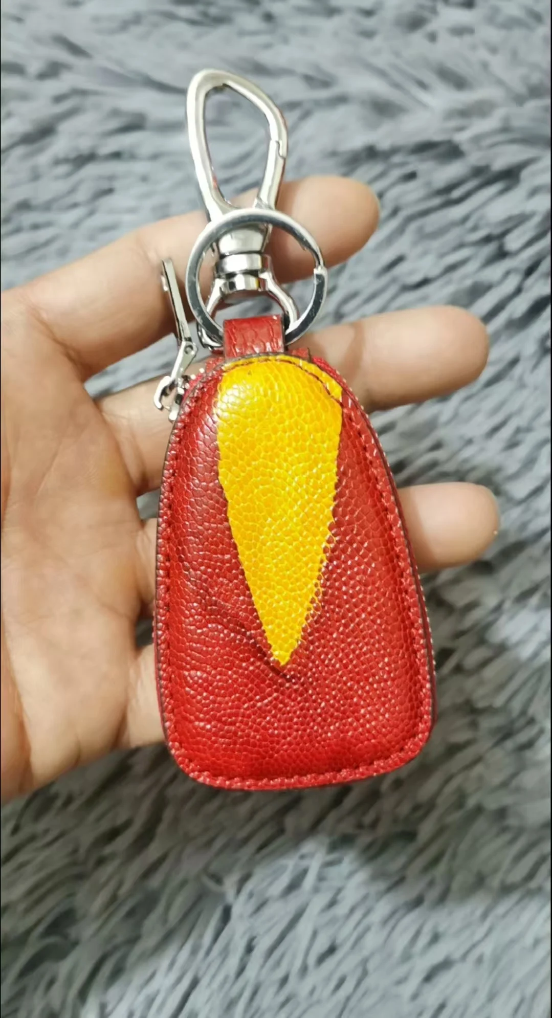 2025 New Ostrich Leg Leather Lady's Car Key Bag Fashion Genuine Leather Men Car Key Holder Leisure Car Key Case 45