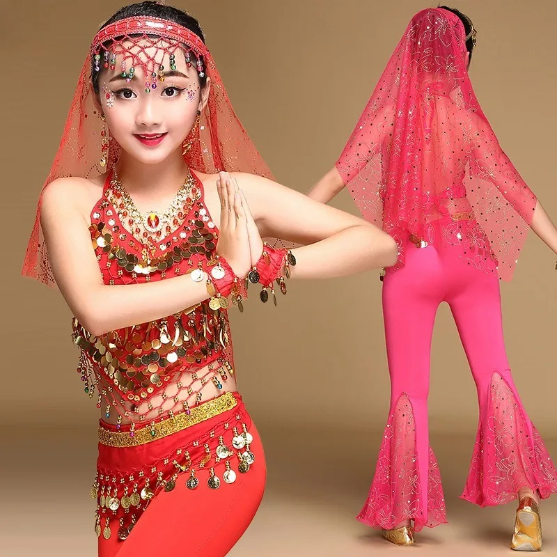 Customized Children's Oriental Indian Belly Dance Costumes Performance Costume Festival Performance Competition Set Girl
