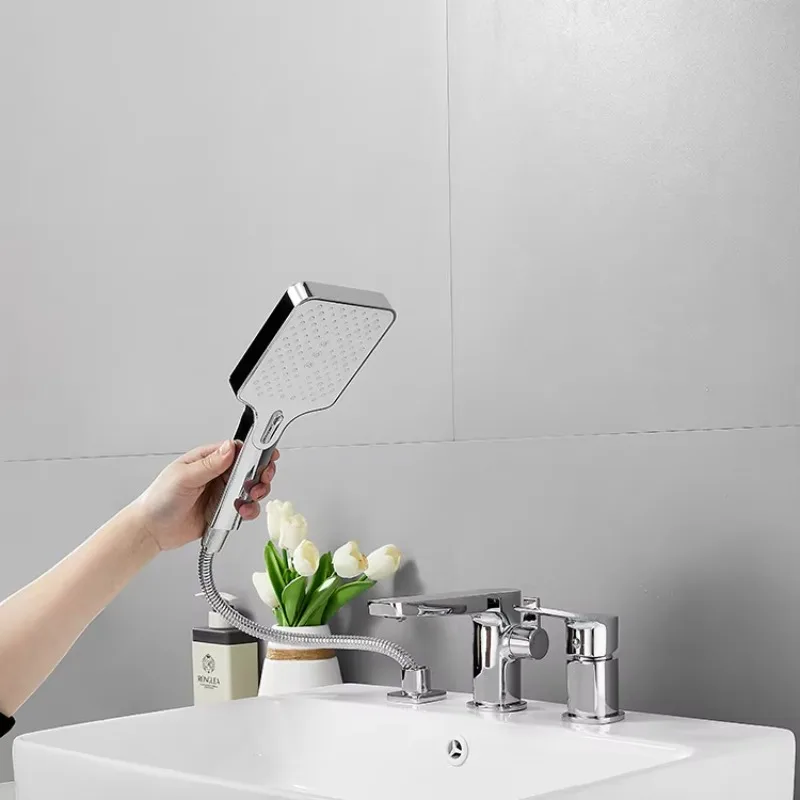 التصميم الحديث اثنين من وظيفة صنبور حوض استحمام للاستخدام في الحمام لأحواض الحوض صنبور مغسلة أنيقة #4