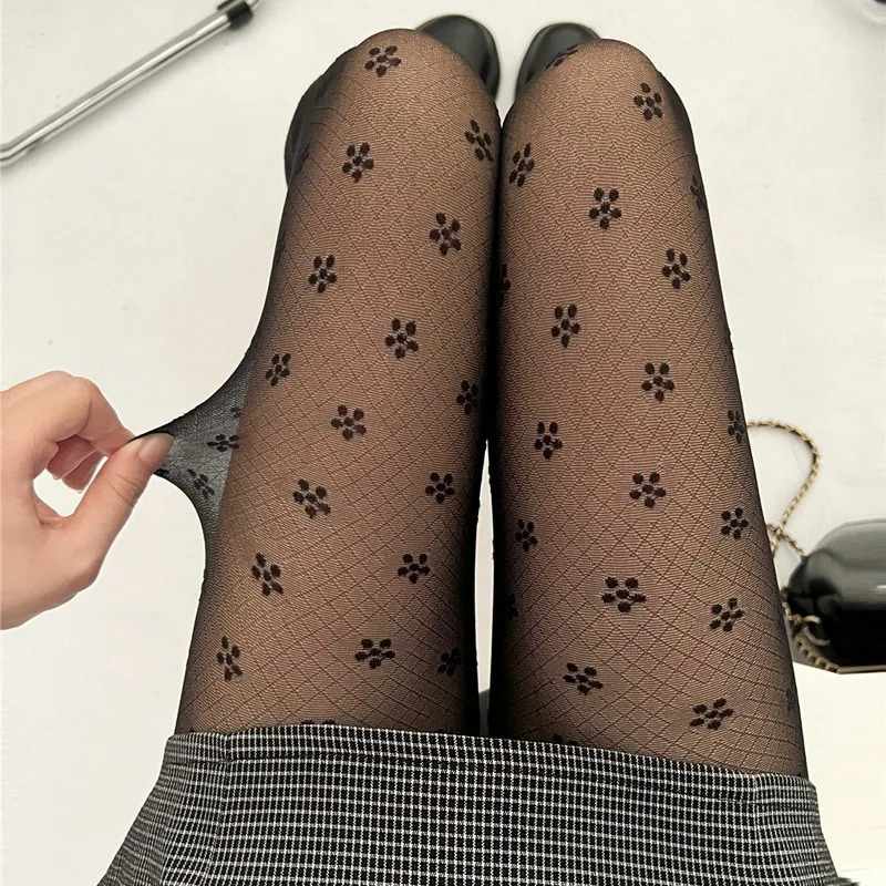 

Fashion Simple Style Lace Flower Jacquard Summer Pantyhose Thin Sheer Cross Diamond Dot Lolita Hottie Sexy Nylon Tights