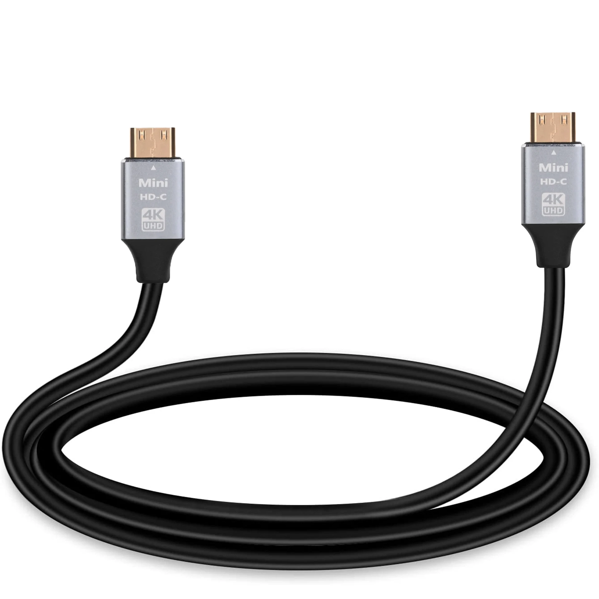 1.5m Mini-HD Micro-HD Male-Male 4K@60Hz UHD Cable HD2.0 C Type to D Type Connector Adapter Cord for Camera DV Tablet Monitor