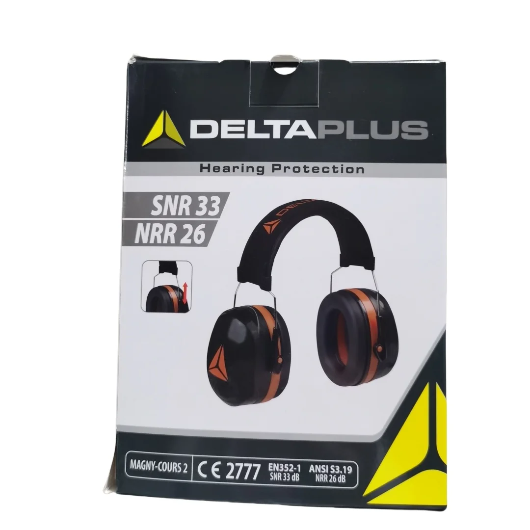 DELTAPLUS Anti-Noise Adjustable Head Earmuff SNR-33dB Ear Protector For Work Study Shooting Woodwork Soundproof Noise Reduction