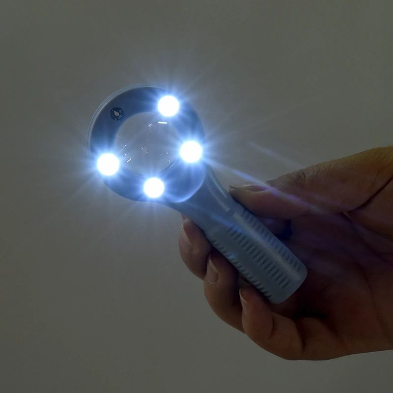 Luz LED de aumento de mano de 3X con luz UV para lectura, lupa de bolsillo para pasatiempo, lupa para niños