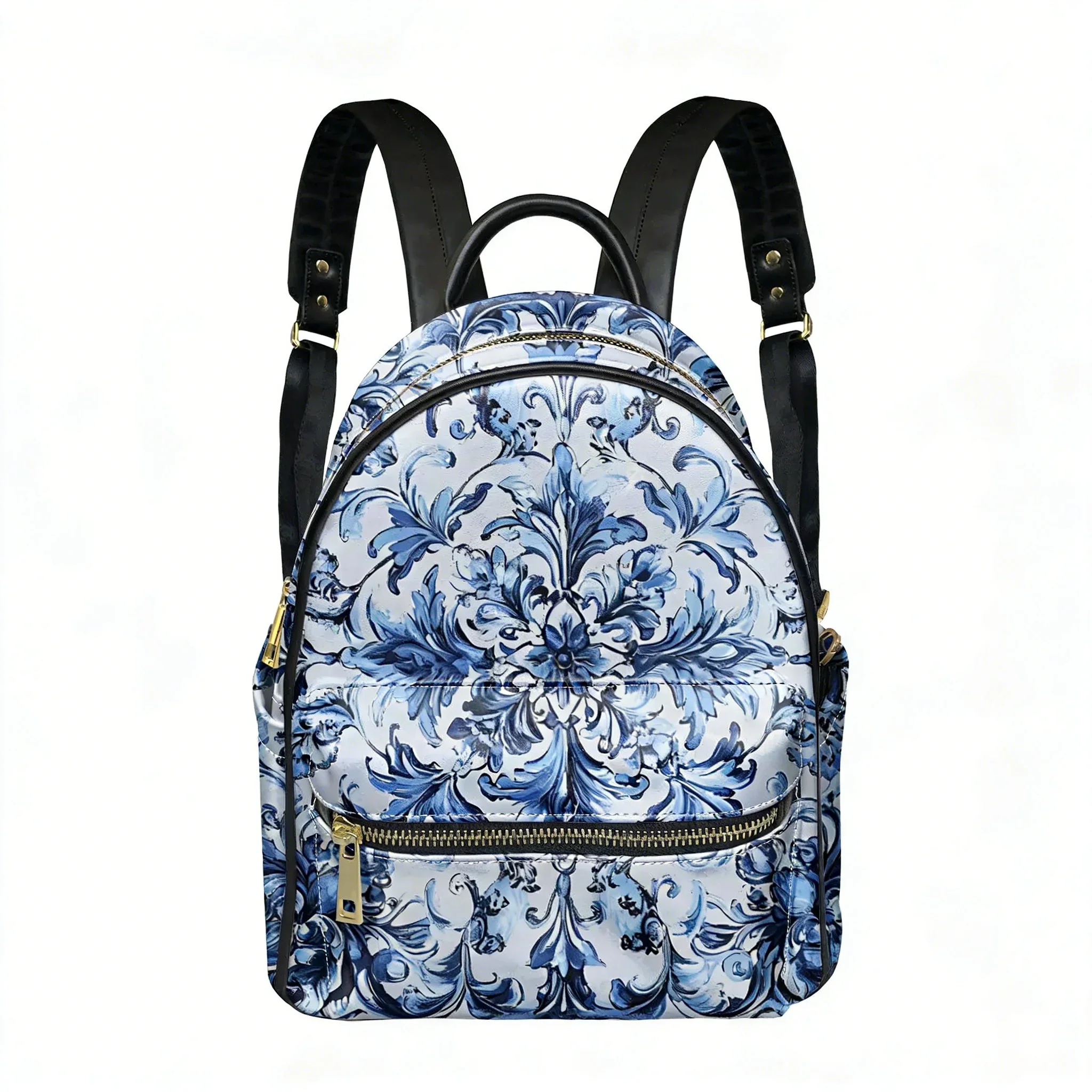 

Blue and white porcelain Printing Backpack Womens Men Double Shoulder Bag Business Travel Bookbag Rucksack Gift Daypack