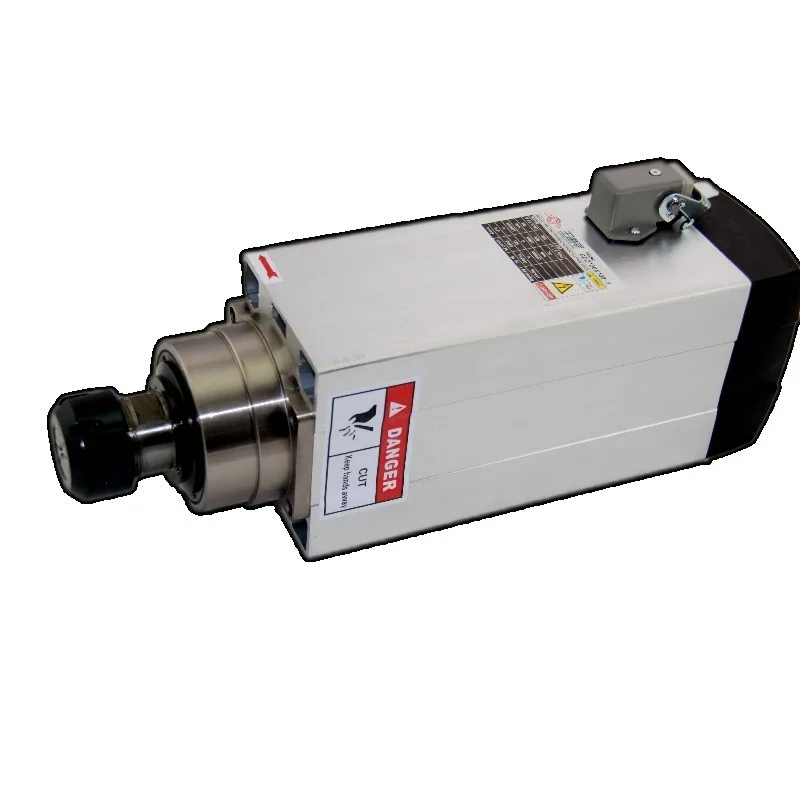 ER32 6KW 24000RPM Square Air Cooled Woodworking Spindle Copper Rotor for CNC Engraving Machine