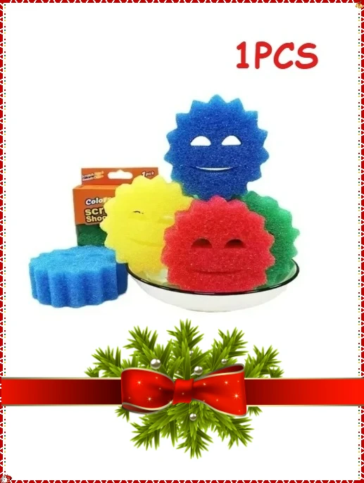 إسفنجة غسيل الأطباق قابلة لإعادة الاستخدام، إسفنجة استشعار درجة الحرارة، فرشاة تنظيف السيارة، إسفنجة وجه مبتسم، أداة تنظيف النوافذ الزجاجية النظيفة