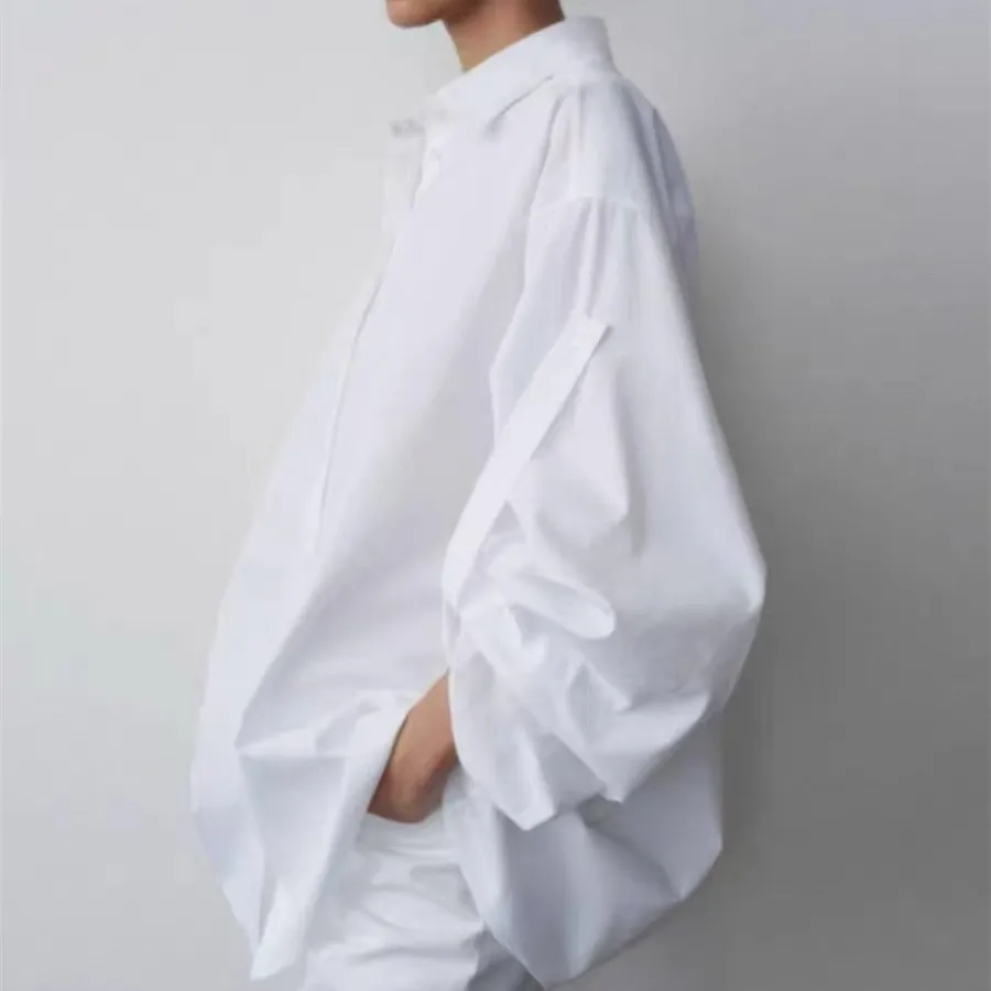 

Women Blouse Single Breasted Classic Fashion Loose Cotton Shirt