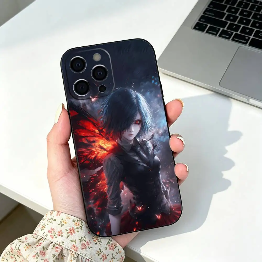Anime T-Tokyo Ghoul  Phone Case For iPhone12/13/14/16/15/17/18 Pro Max, Lightweight & practical Soft Black Cover