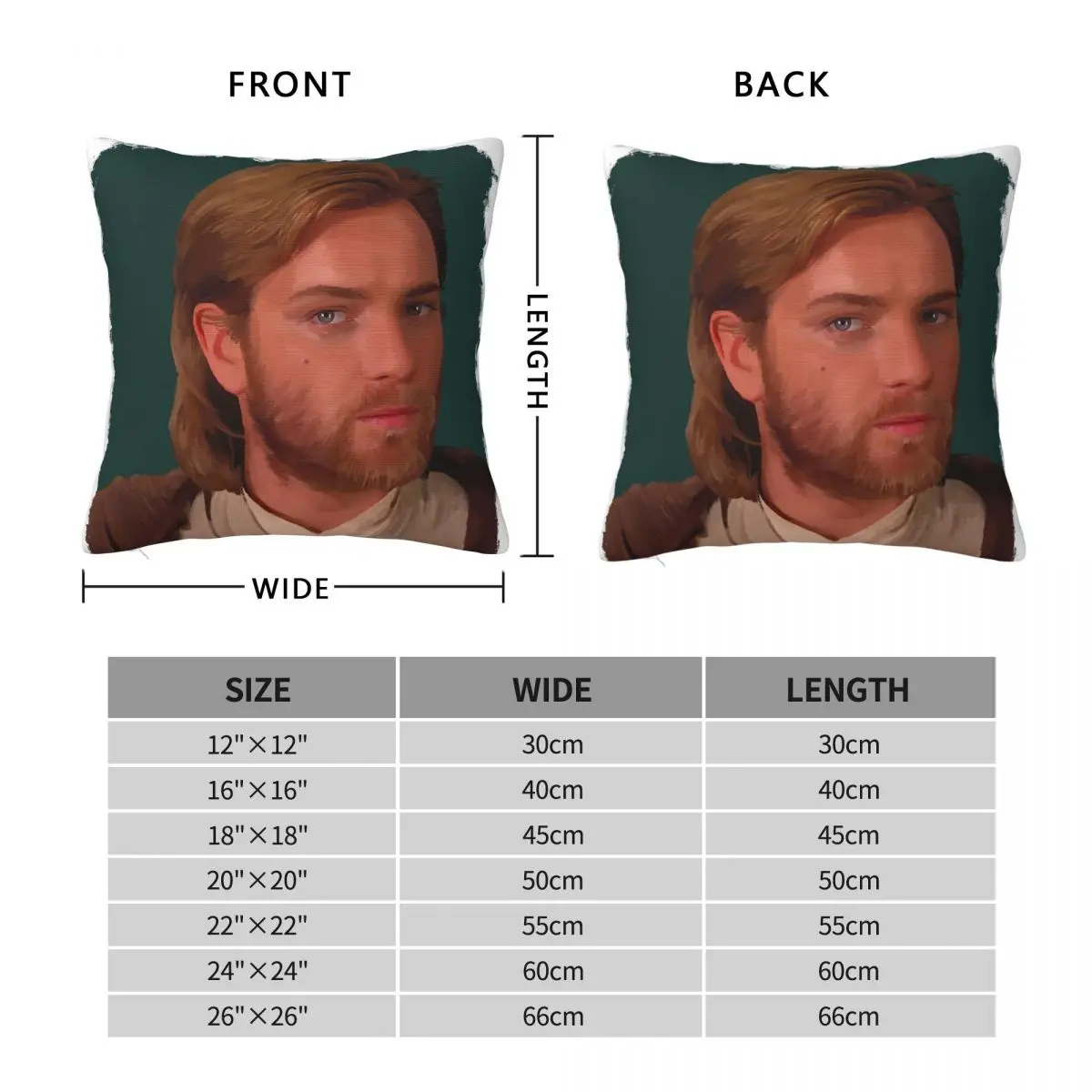 Ewan McGregor Mullet Square Pillowcase Polyester Linen Velvet Pattern Zip Decor Bed Cushion Cover