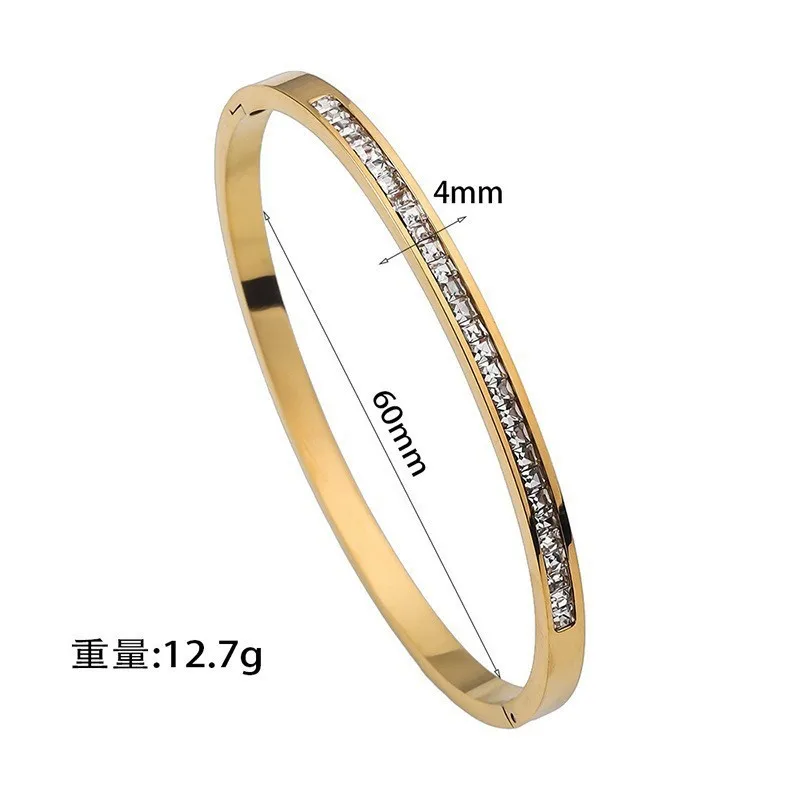 Luxuriöses Edelstahl-Armreif mit Zirkonia für Damen, Silberbeschichtetes Kleeblatt-Design, Offener Armreif, Wasserfest, Nicht Verblassend, Schmuck