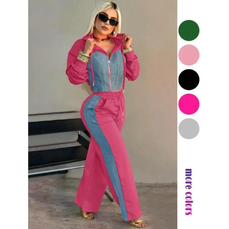 

Casual Sportswear Set for Men And Women Spliced Sle Comfortable Seven Sve T-irt And orts Perfect for Autumn Season