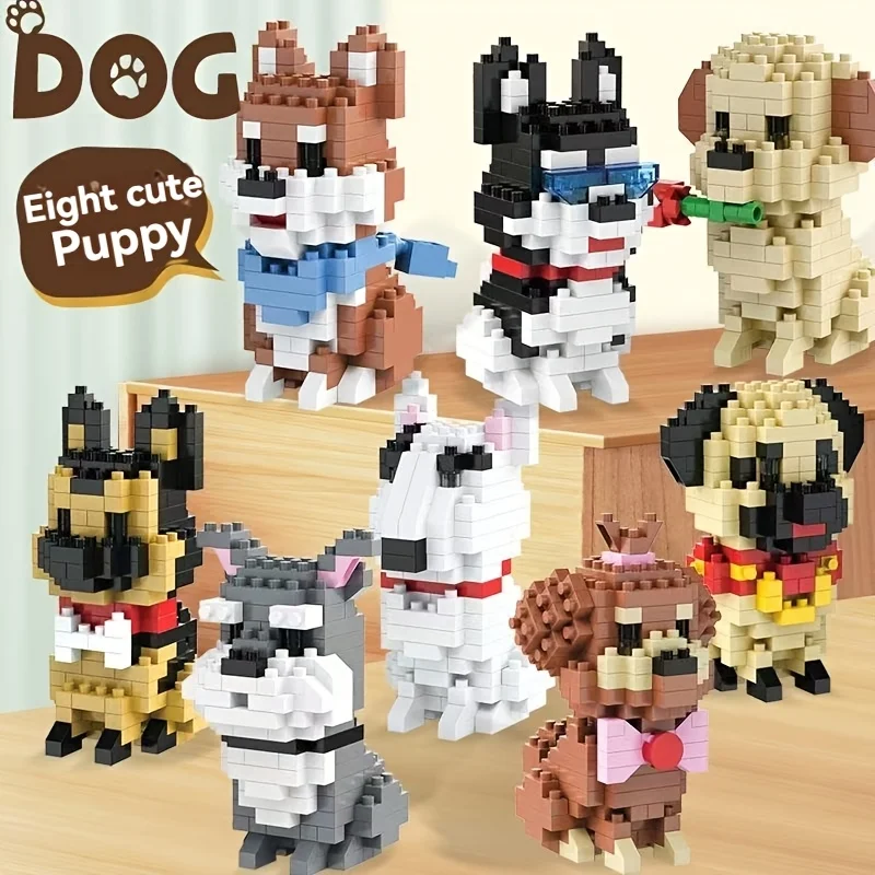 

Dog Series Mini Particle Building Block Model Birthday Gift Desktop Decoration