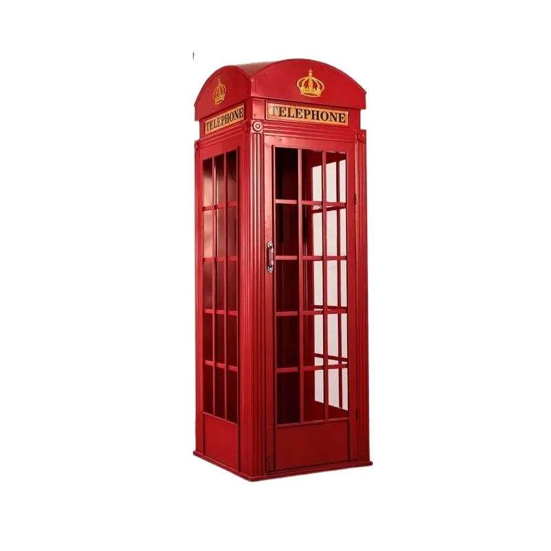 White telephone booth audio message book phone for London wedding event decoration