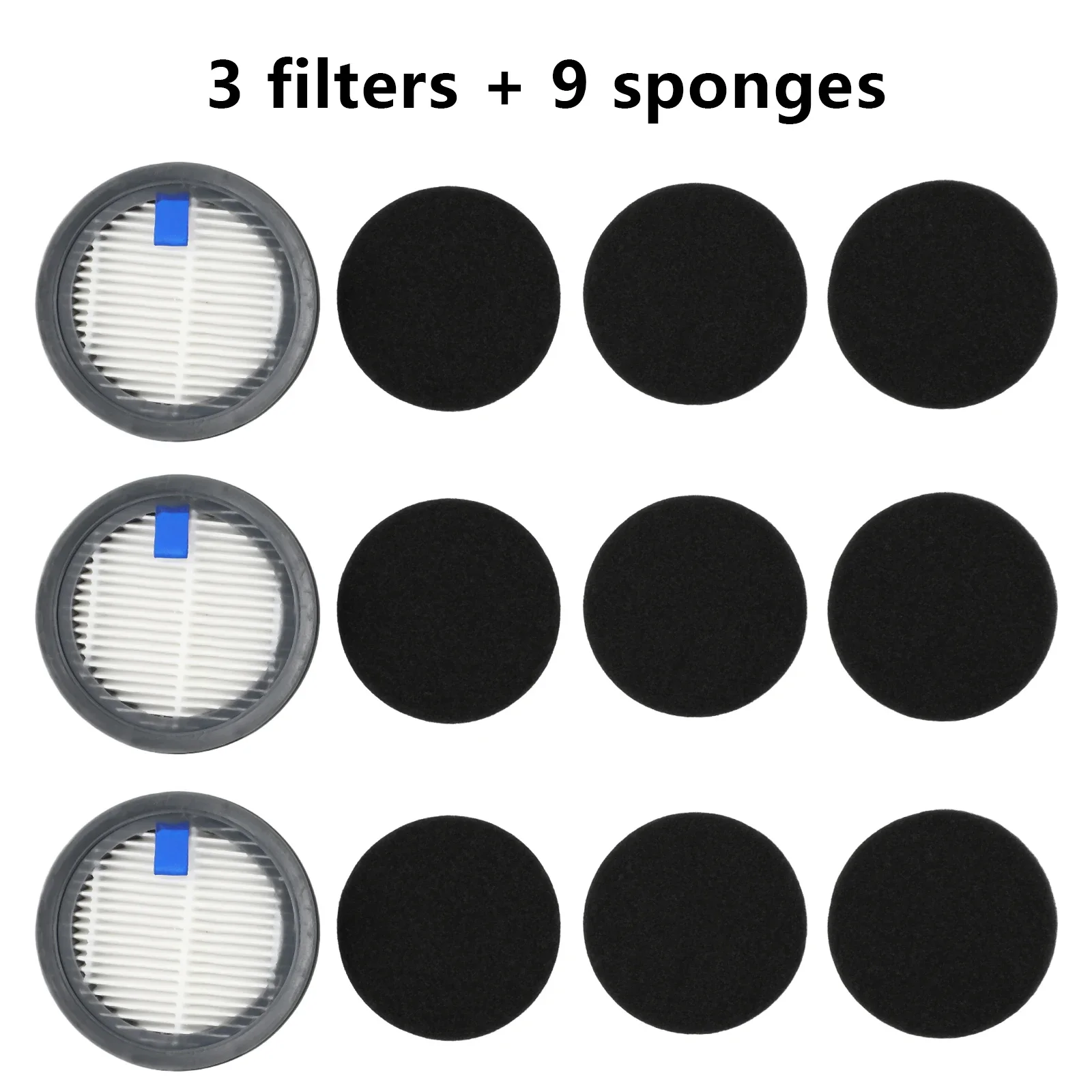 Effective Filters and Sponge Filters for Afoddon A200ProA200 For ORFELD Pack of 3 Filters and 9 Sponge Filters