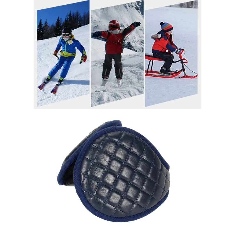 Adult Waterproof Leather Plush Ear Warmer Winter Student Outdoor Cycling Skiing Climbing Ear Warmer Cold Weather