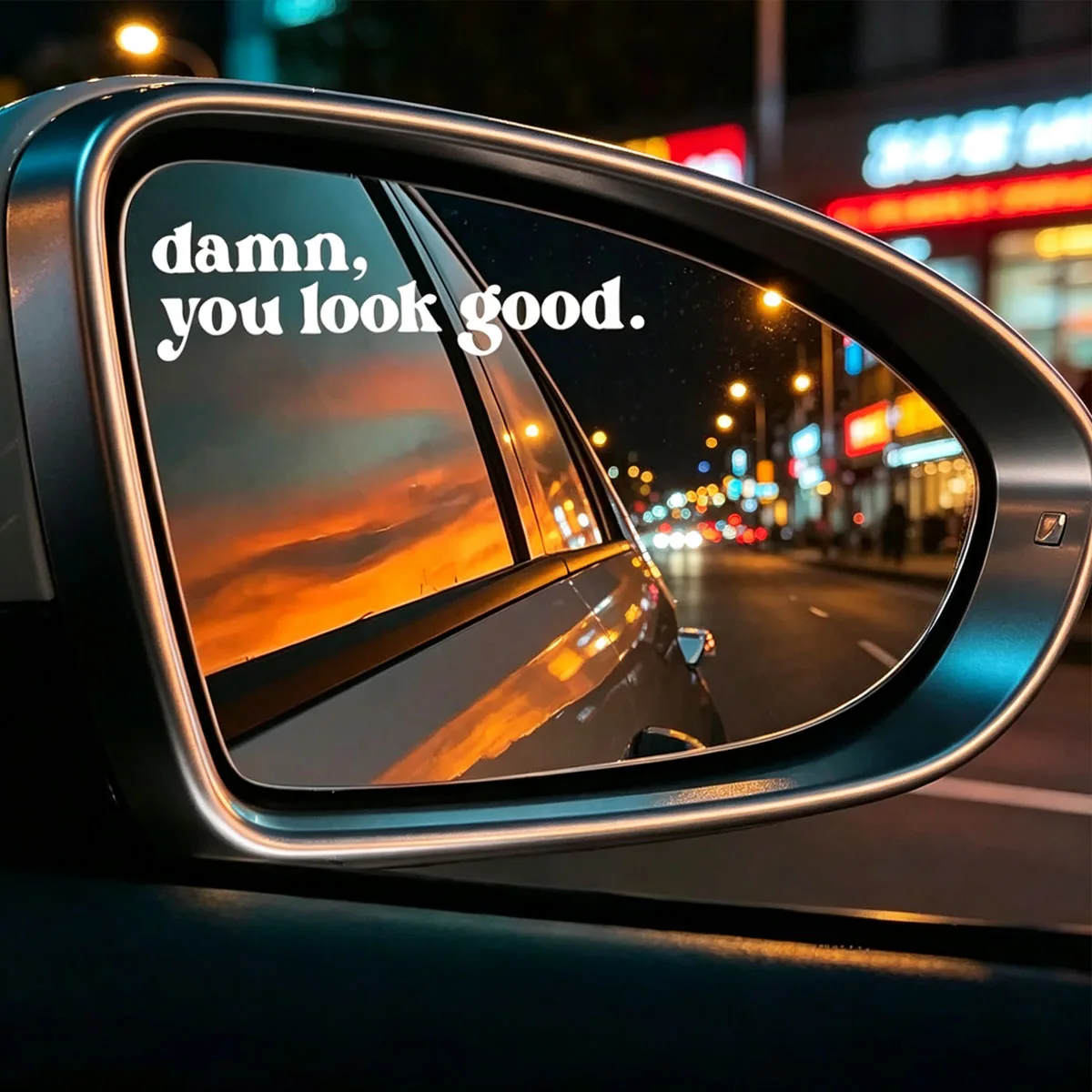 Aufkleber „Damn You Look Good“ für den Rückspiegel, niedlicher lustiger Autoaufkleber für Fenster, Tasse, Laptop, Kühlschrank, Glas, Geschenk
