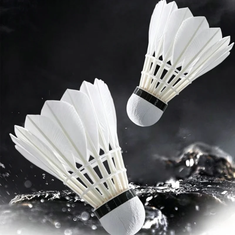 Premium Goose Feather Badminton Shuttlecocks Durable Stable Flight Training Competition Badminton Balls for Indoor Outdoor Sport