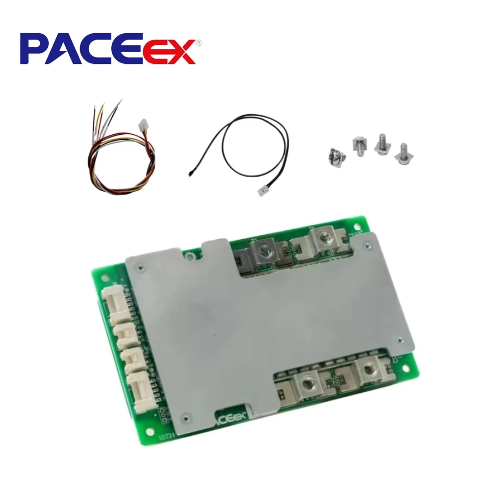

PACEex Lifepo4 BMS 12V 4S Smart BMS 100A Battery Protection Board Build-in BT BMS With UART Heat Series Connect