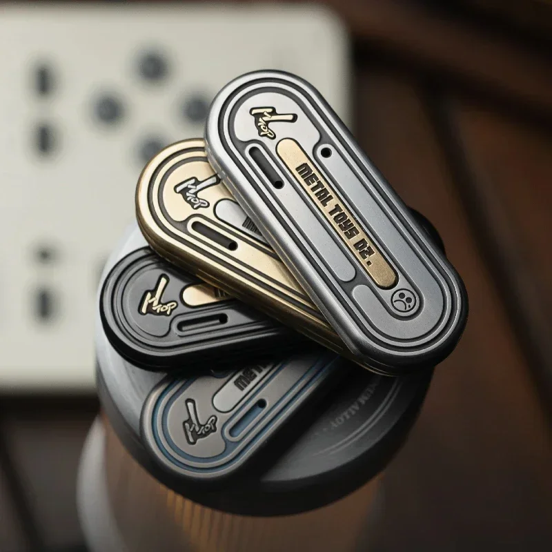 Magnetic Push Card Metal EDC Fidget Spinner Ultra Thin Ball Bearing Mechanical Slider Stress Relief Pocket Toy Halloween Gift