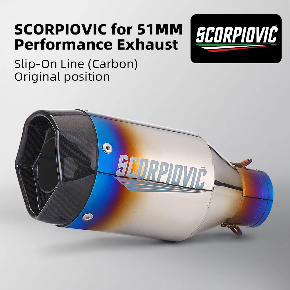 

Universal 51MM high performance motorcycle exhaust pipe mirror tail section MT09 Z400 R3 450SR Z900 SR1