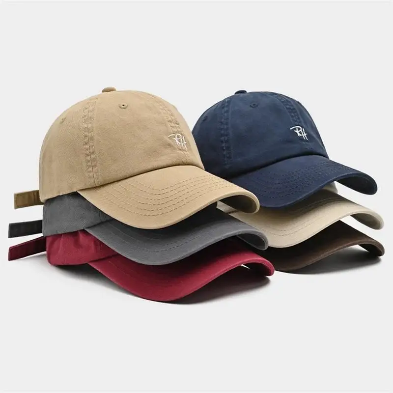 Unisex RH Letter Embroidery Baseball Cap Adjustable Casual Outdoor Sun Shade Hat Men Women Hip Hop Streetwear Daily Headwear