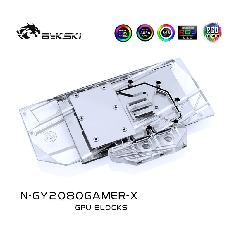 Bykski Water Block Use for GALAX GEFORCE RTX 2080 GAMER Video Card/ Copper Full Cover Radiator / RGB Light Support AURA SYNC